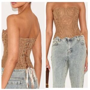 Beautiful PrettyLittleThing lace corset top